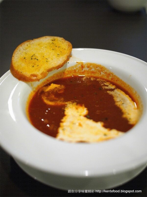 The shrimp soup is extremely rich in flavor