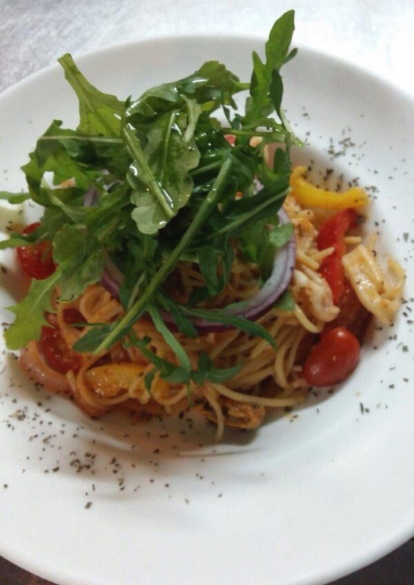 Seafood pasta in Tomato sauce